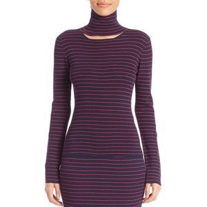 Tanya Taylor Ribbed cut Out Striped turtleneck